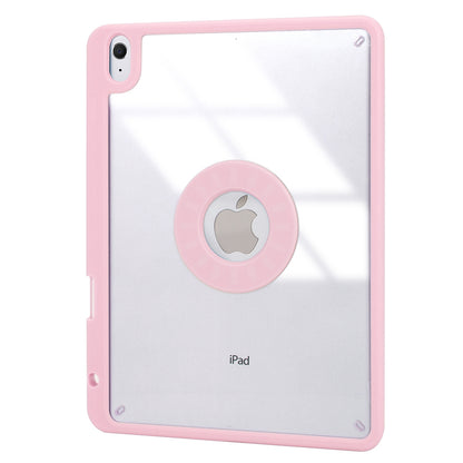Z102B for iPad 10.2 (2021)/(2020)/(2019) Bluetooth Keyboard Leather Protective Cover + Transparent Back Case with Triangle Stand and Built-in Pen Slot