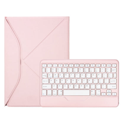 Z102B for iPad 10.2 (2021)/(2020)/(2019) Bluetooth Keyboard Leather Protective Cover + Transparent Back Case with Triangle Stand and Built-in Pen Slot