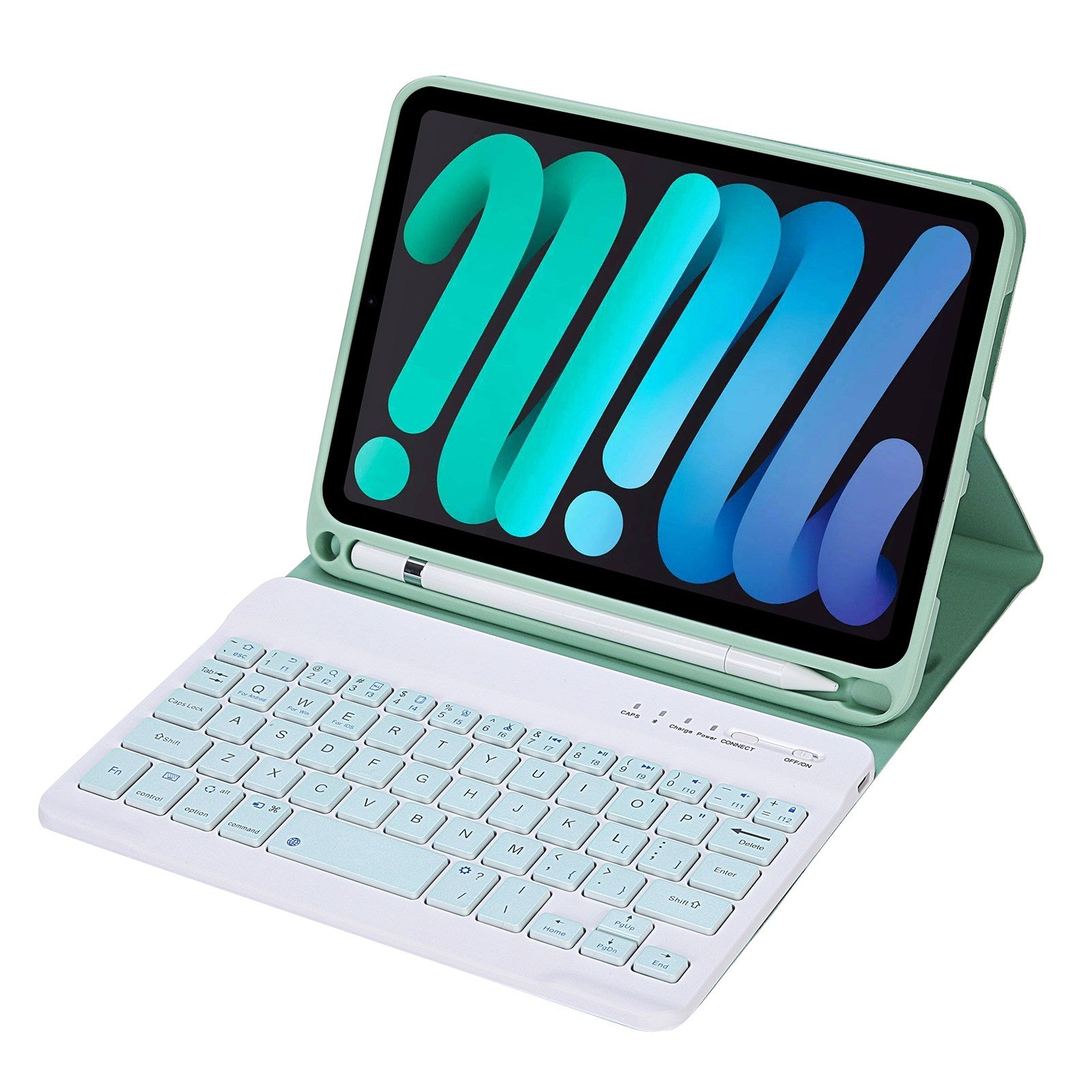 C06B For iPad mini (2021) Anti-Scratch Protective Case with Bluetooth Keyboard Shockproof Stand Leather Cover with Pen Slot