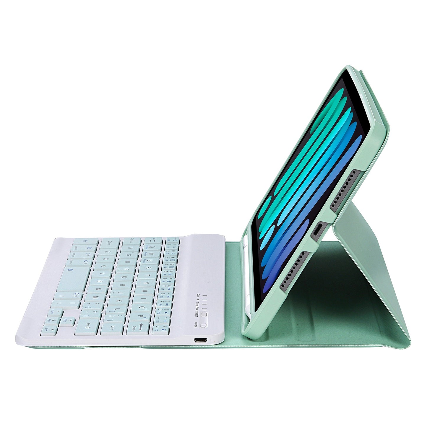 C06B For iPad mini (2021) Anti-Scratch Protective Case with Bluetooth Keyboard Shockproof Stand Leather Cover with Pen Slot