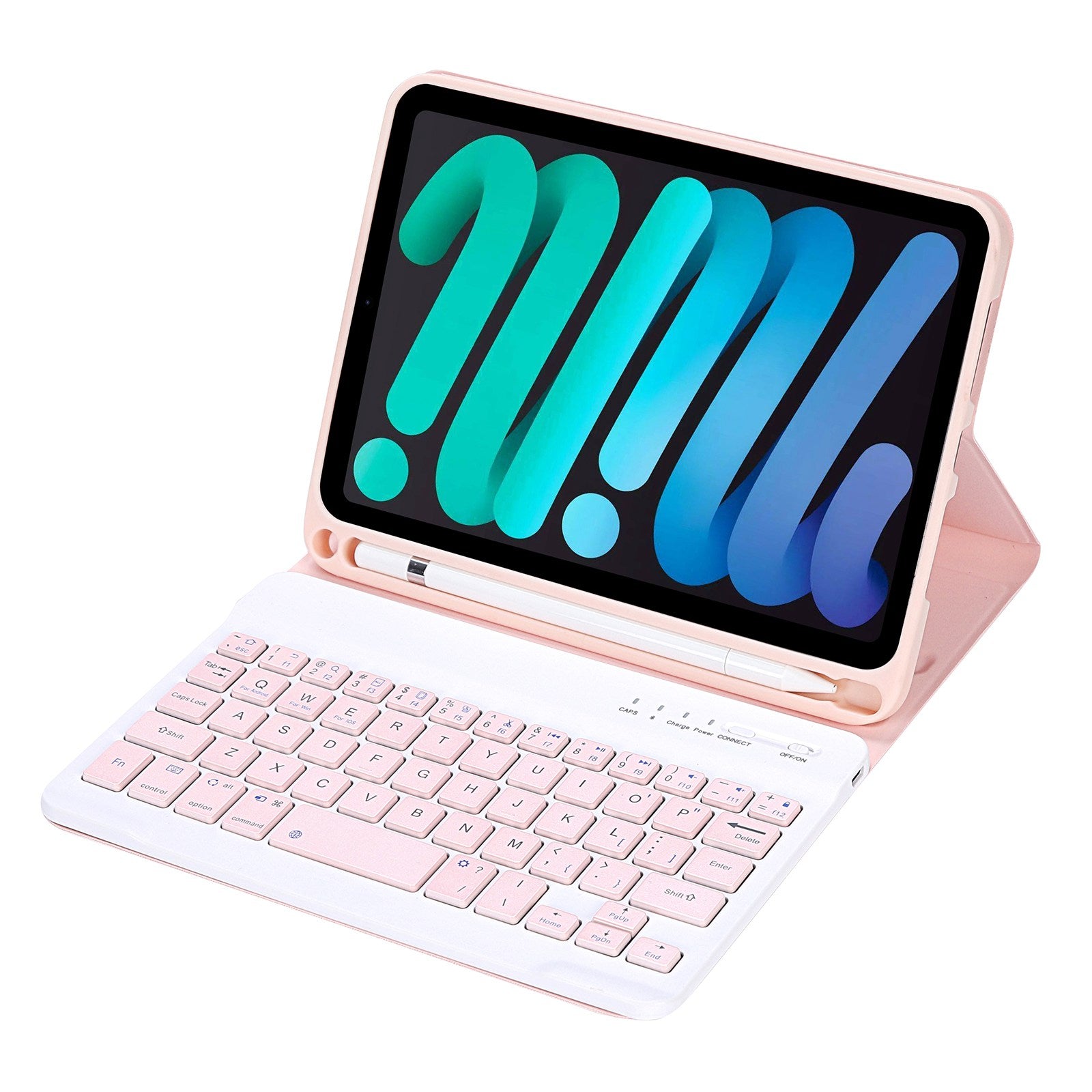 C06B For iPad mini (2021) Anti-Scratch Protective Case with Bluetooth Keyboard Shockproof Stand Leather Cover with Pen Slot