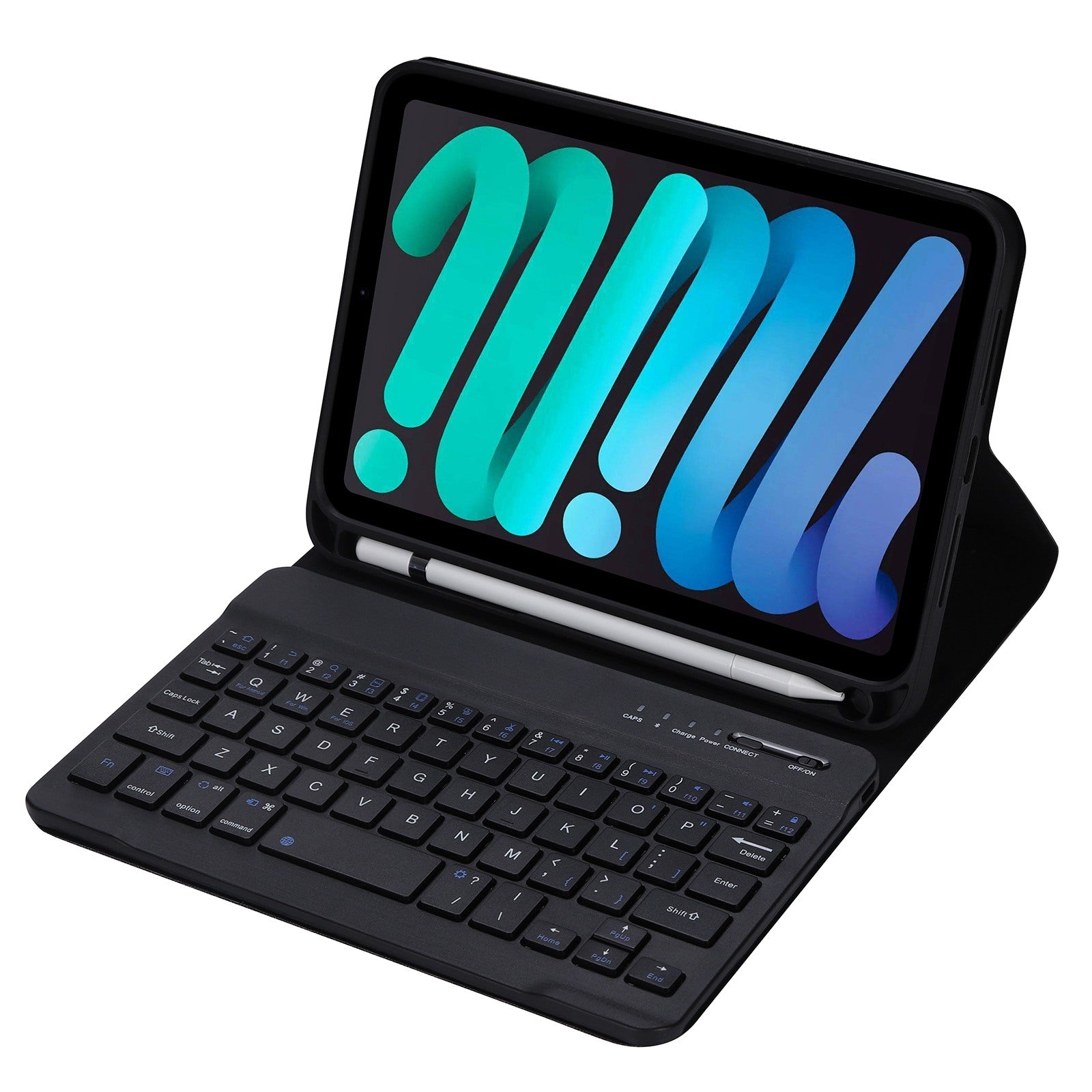 C06B For iPad mini (2021) Anti-Scratch Protective Case with Bluetooth Keyboard Shockproof Stand Leather Cover with Pen Slot