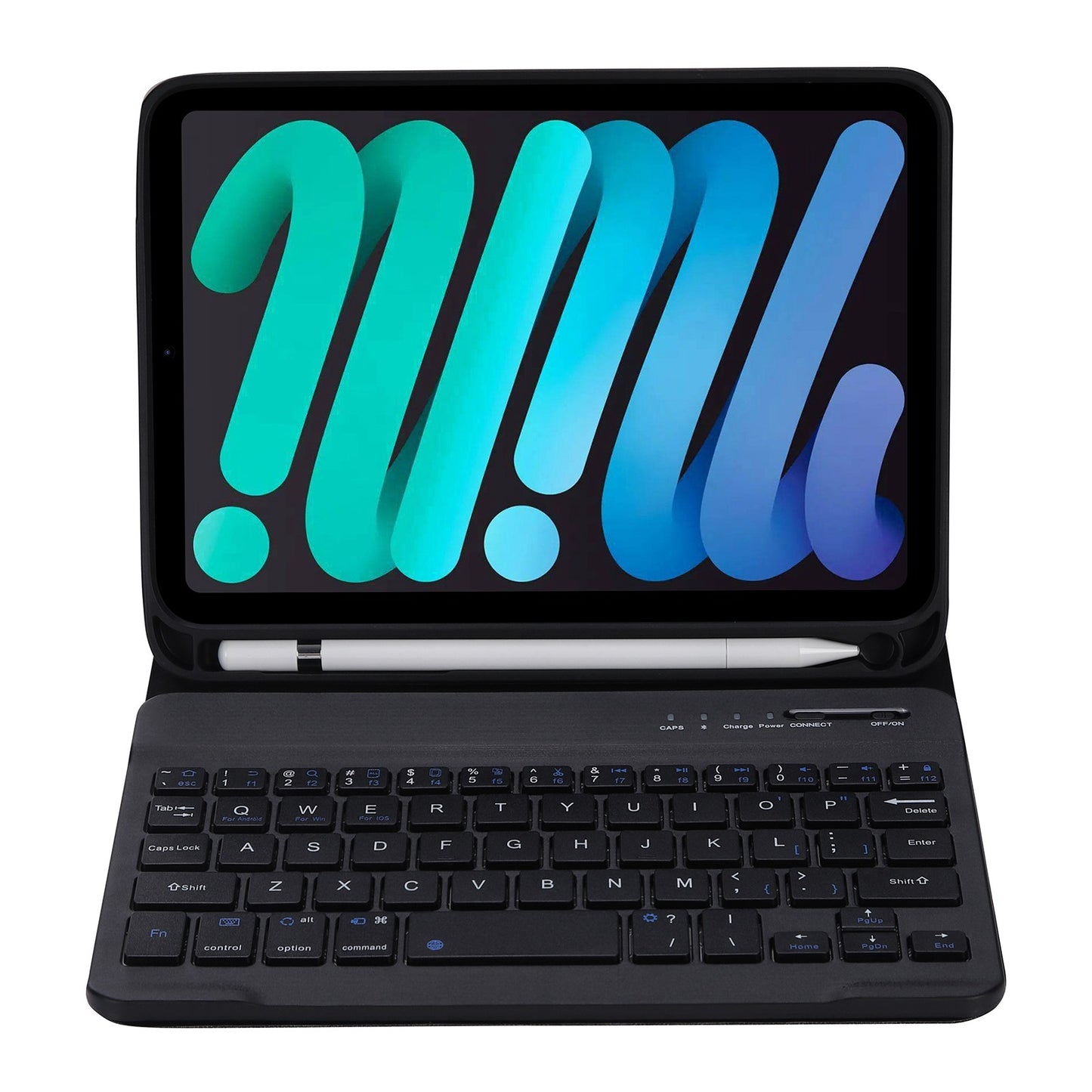 C06B For iPad mini (2021) Anti-Scratch Protective Case with Bluetooth Keyboard Shockproof Stand Leather Cover with Pen Slot