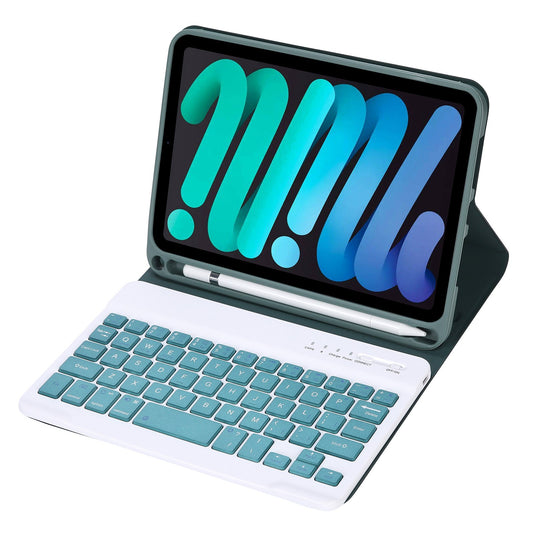 C06B For iPad mini (2021) Anti-Scratch Protective Case with Bluetooth Keyboard Shockproof Stand Leather Cover with Pen Slot