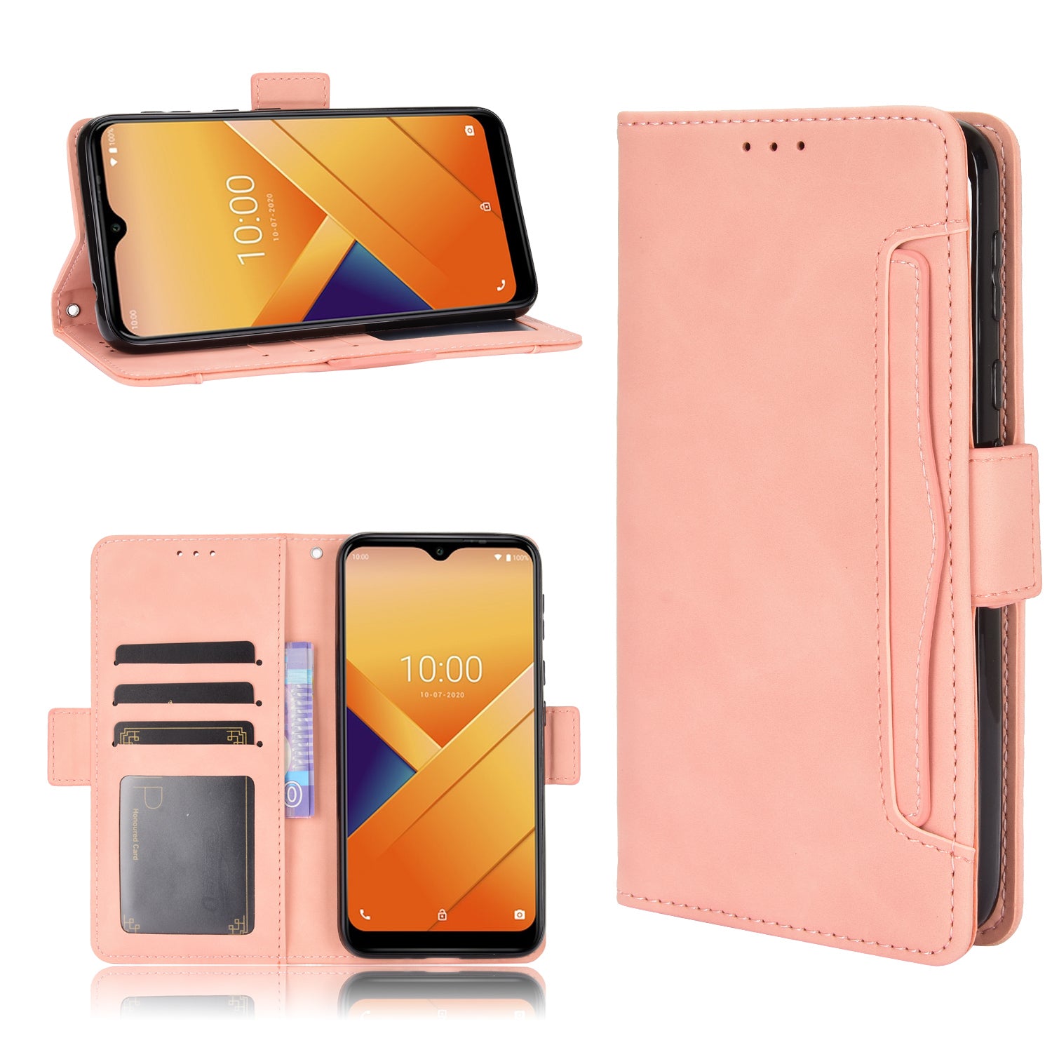 Multiple Card Slots Leather Wallet Mobile Phone Case for Wiko Y81