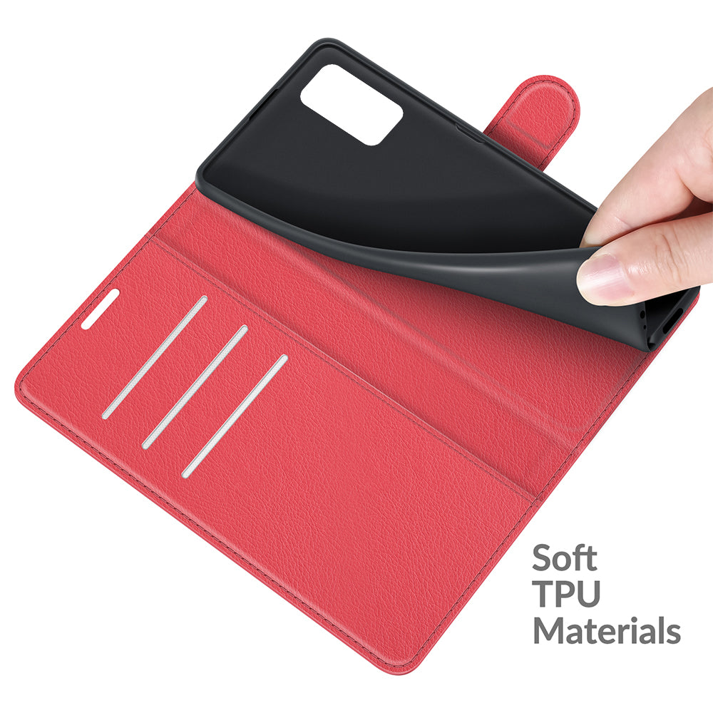 Litchi Skin Wallet Leather Stand Case for Wiko Power U20