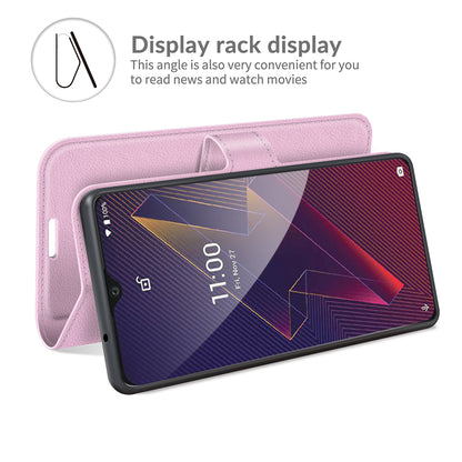 Litchi Skin Wallet Leather Stand Case for Wiko Power U20