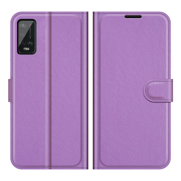 Litchi Skin Wallet Leather Stand Case for Wiko Power U20
