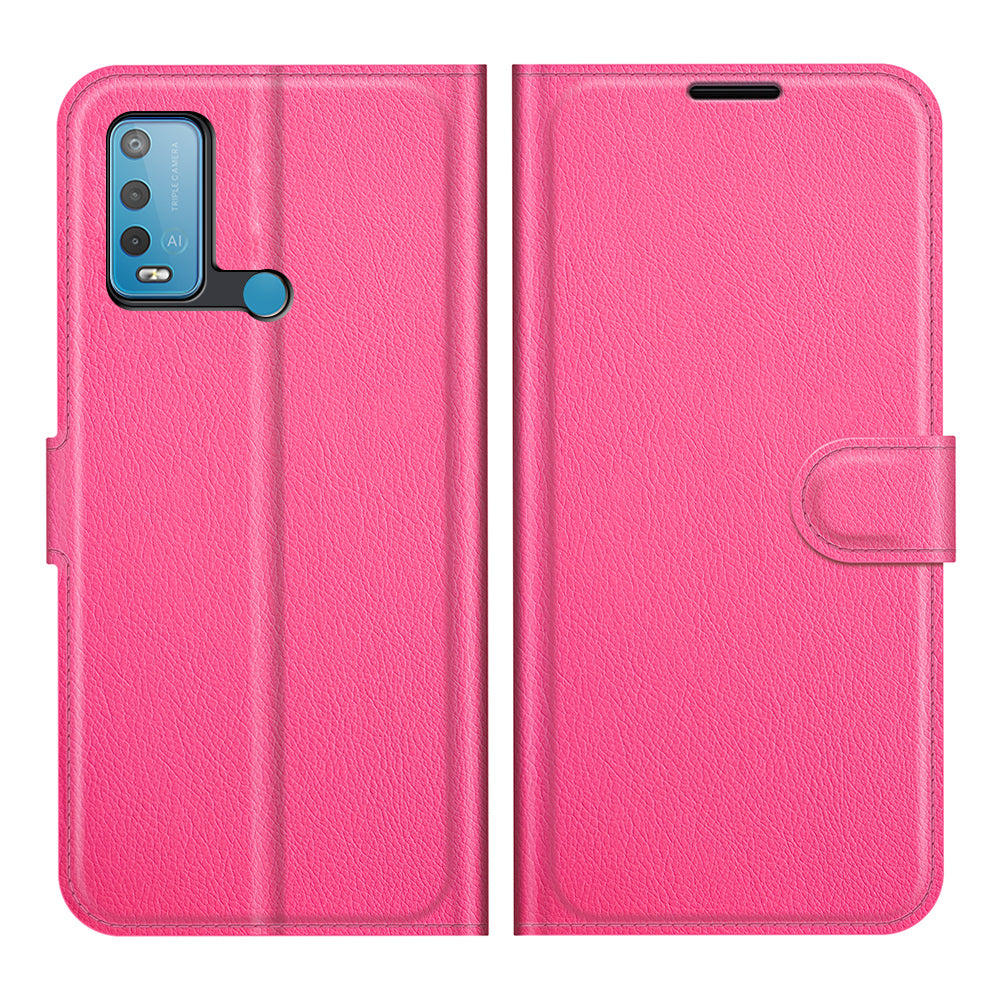 Wallet Design Litchi Texture Magnetic Clasp Soft PU Folio Flip Leather Phone Case with Stand for Wiko Power U30