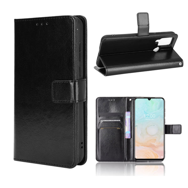 Crazy Horse Texture Wallet Leather Shell with Strap Phone Case for Doogee N20 Pro