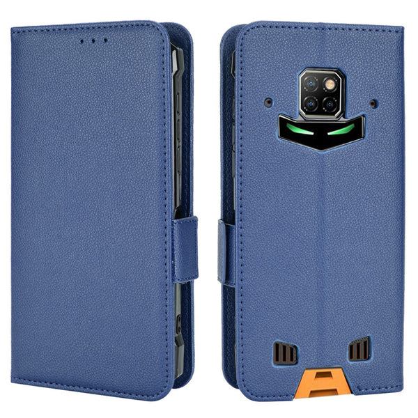 For Doogee S88 Pro/S88 Plus Double Magnetic Clasp Shockproof Phone Case Litchi Texture PU Leather Stand Wallet Protective Cover