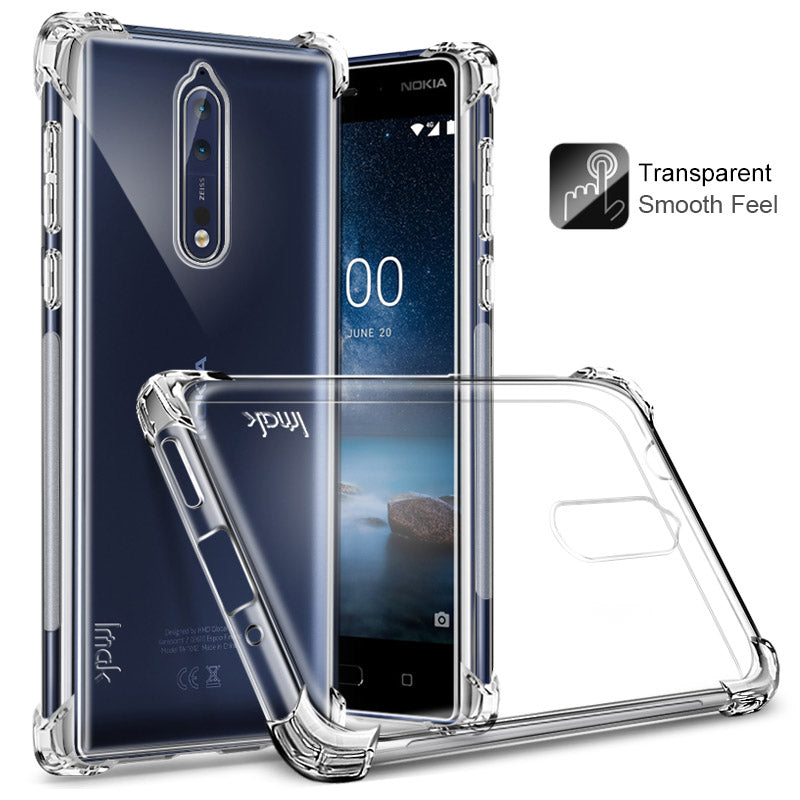 IMAK Smooth Feel Airbag Shockproof TPU Shell + Anti-explosion Screen Film for Nokia 8