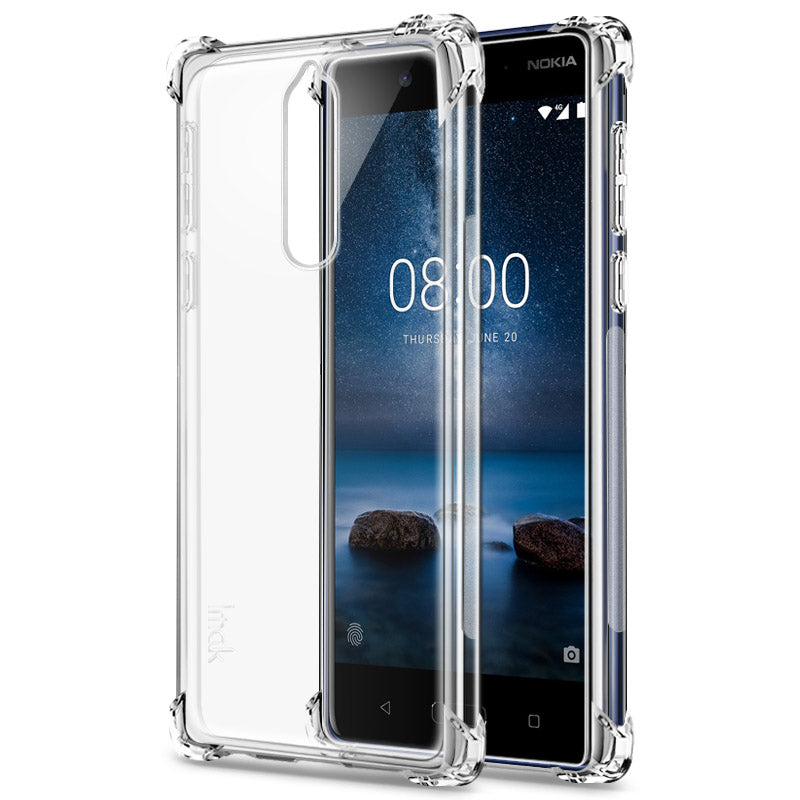 IMAK Smooth Feel Airbag Shockproof TPU Shell + Anti-explosion Screen Film for Nokia 8