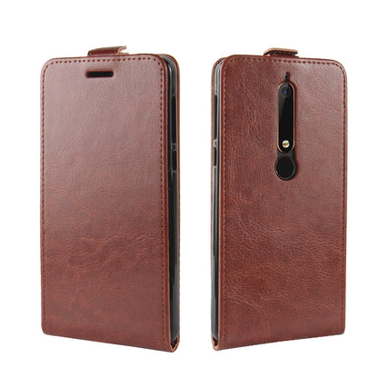Crazy Horse Vertical Leather Card Holder Case for Nokia 6.1 (5.5-inch)