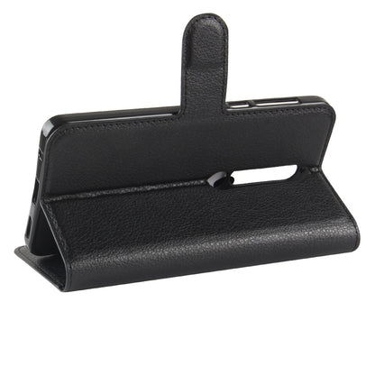 Litchi Texture PU Leather Wallet Stand Mobile Phone Shell for Nokia 6.1 (5.5-inch)