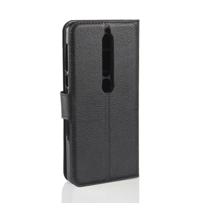 Litchi Texture PU Leather Wallet Stand Mobile Phone Shell for Nokia 6.1 (5.5-inch)