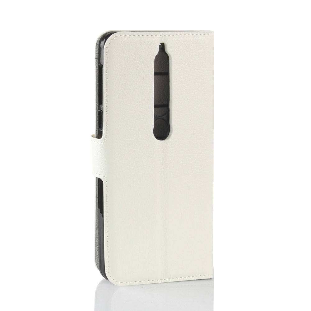 Litchi Texture PU Leather Wallet Stand Mobile Phone Shell for Nokia 6.1 (5.5-inch)