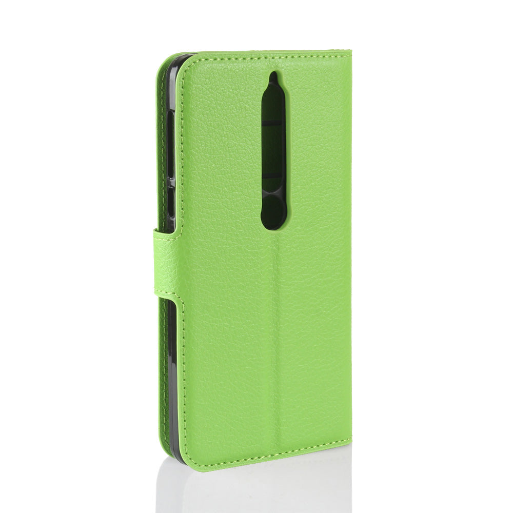Litchi Texture PU Leather Wallet Stand Mobile Phone Shell for Nokia 6.1 (5.5-inch)