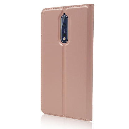 Magnetic Leather Card Holder Mobile Phone Cover with Stand for Nokia 8