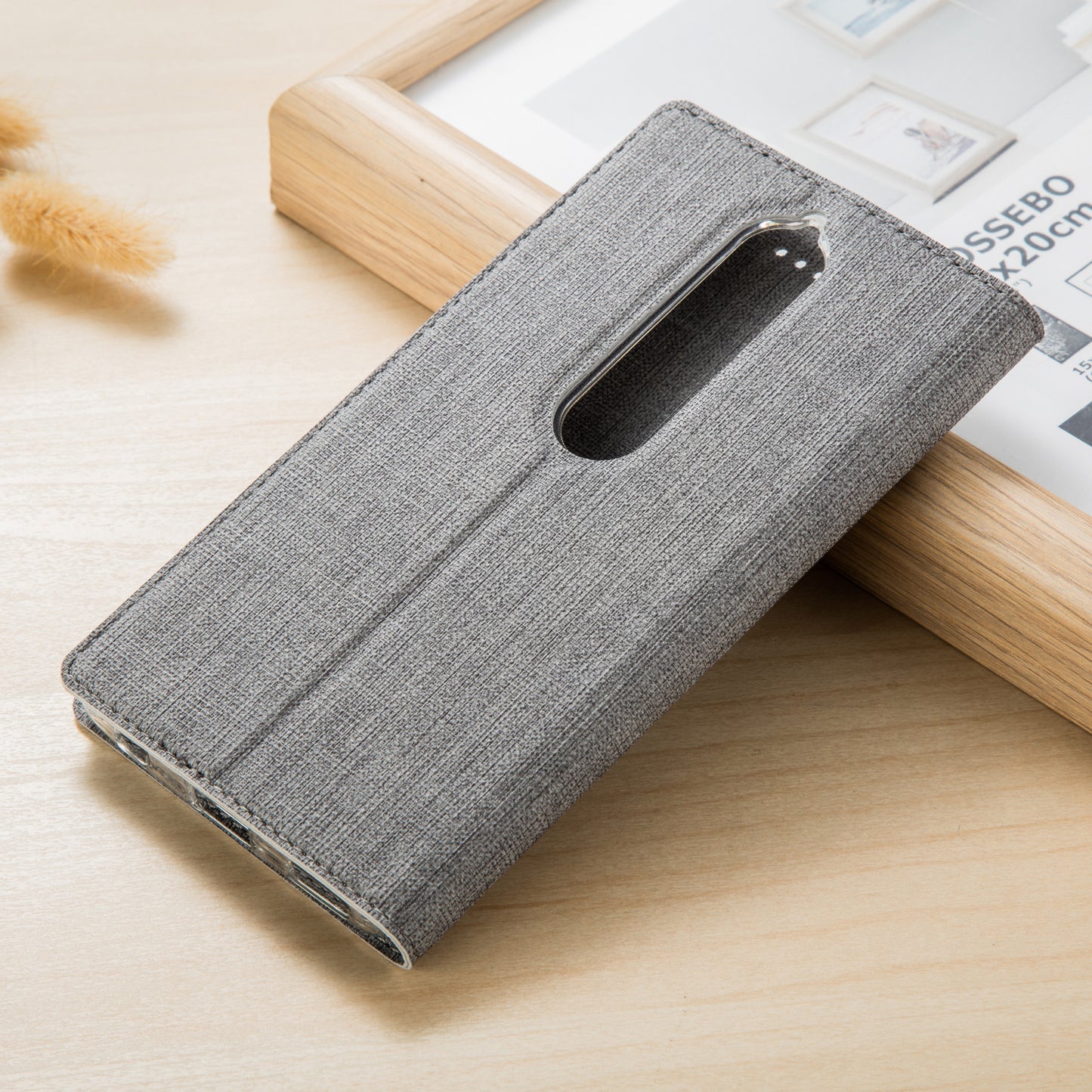 VILI DMX Cross Texture Auto-absorbed Card Slot Leather Stand Cover for Nokia 6.1 (5.5-inch)