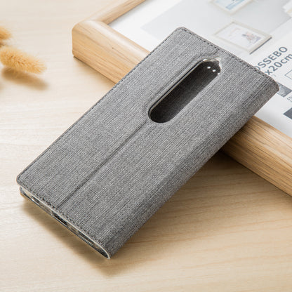 VILI DMX Cross Texture Auto-absorbed Card Slot Leather Stand Cover for Nokia 6.1 (5.5-inch)