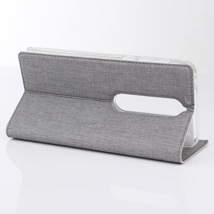 VILI DMX Cross Texture Auto-absorbed Card Slot Leather Stand Cover for Nokia 6.1 (5.5-inch)