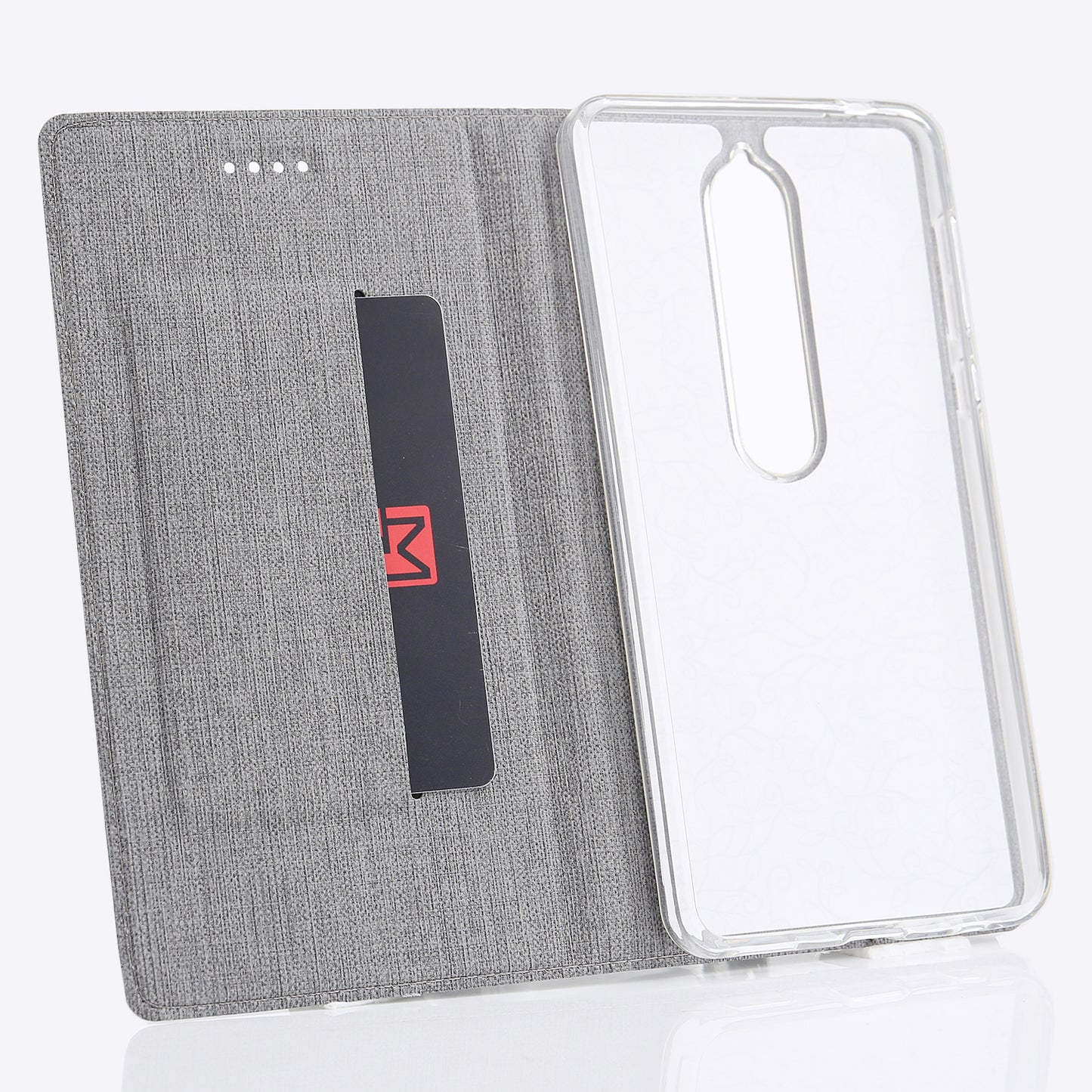 VILI DMX Cross Texture Auto-absorbed Card Slot Leather Stand Cover for Nokia 6.1 (5.5-inch)