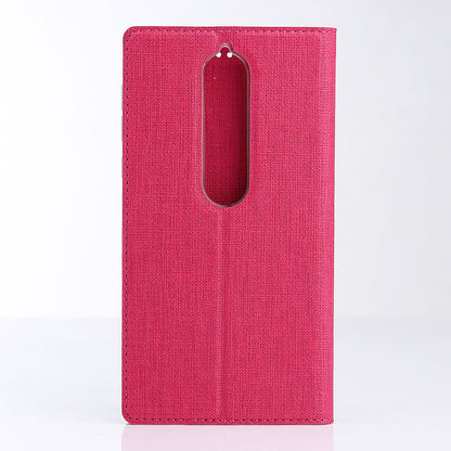 VILI DMX Cross Texture Auto-absorbed Card Slot Leather Stand Cover for Nokia 6.1 (5.5-inch)