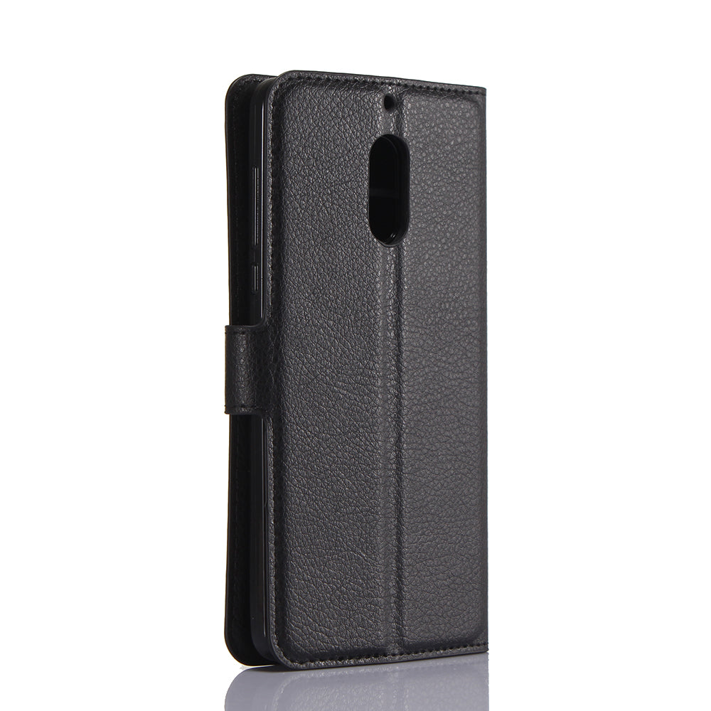 For Nokia 6 Litchi Grain 3 Card Holders Wallet Leather Stand Case