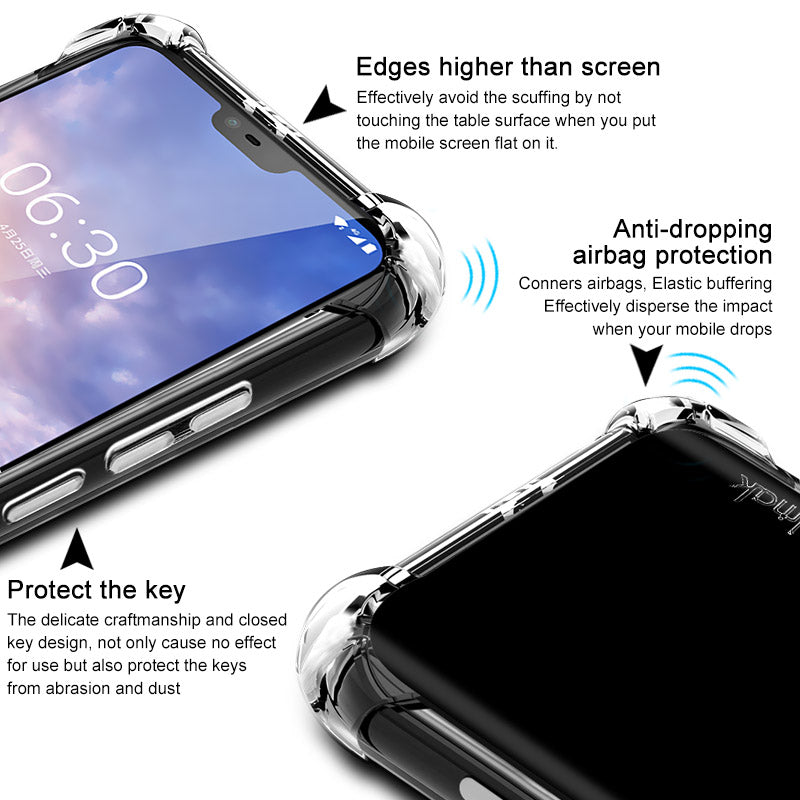 IMAK Skin Feel Anti-drop TPU Shell + Explosion-proof Screen Film for Nokia 6.1 Plus / X6 (2018)