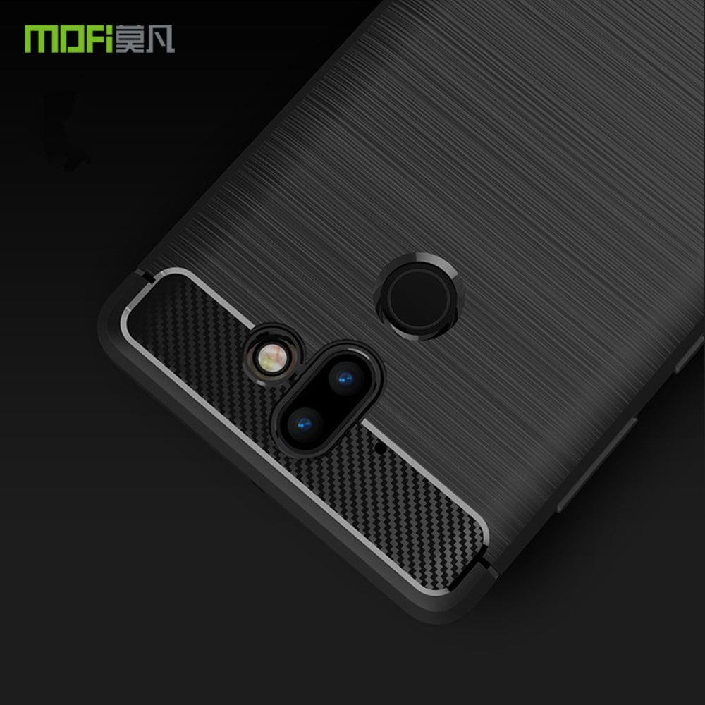 MOFI Carbon Fiber Texture Brushed TPU Cell Phone Case for Nokia 8 Sirocco