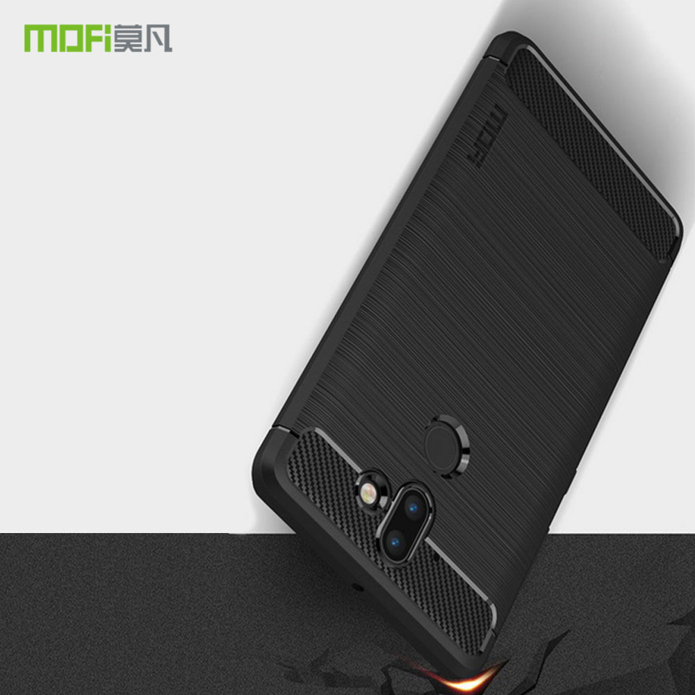 MOFI Carbon Fiber Texture Brushed TPU Cell Phone Case for Nokia 8 Sirocco