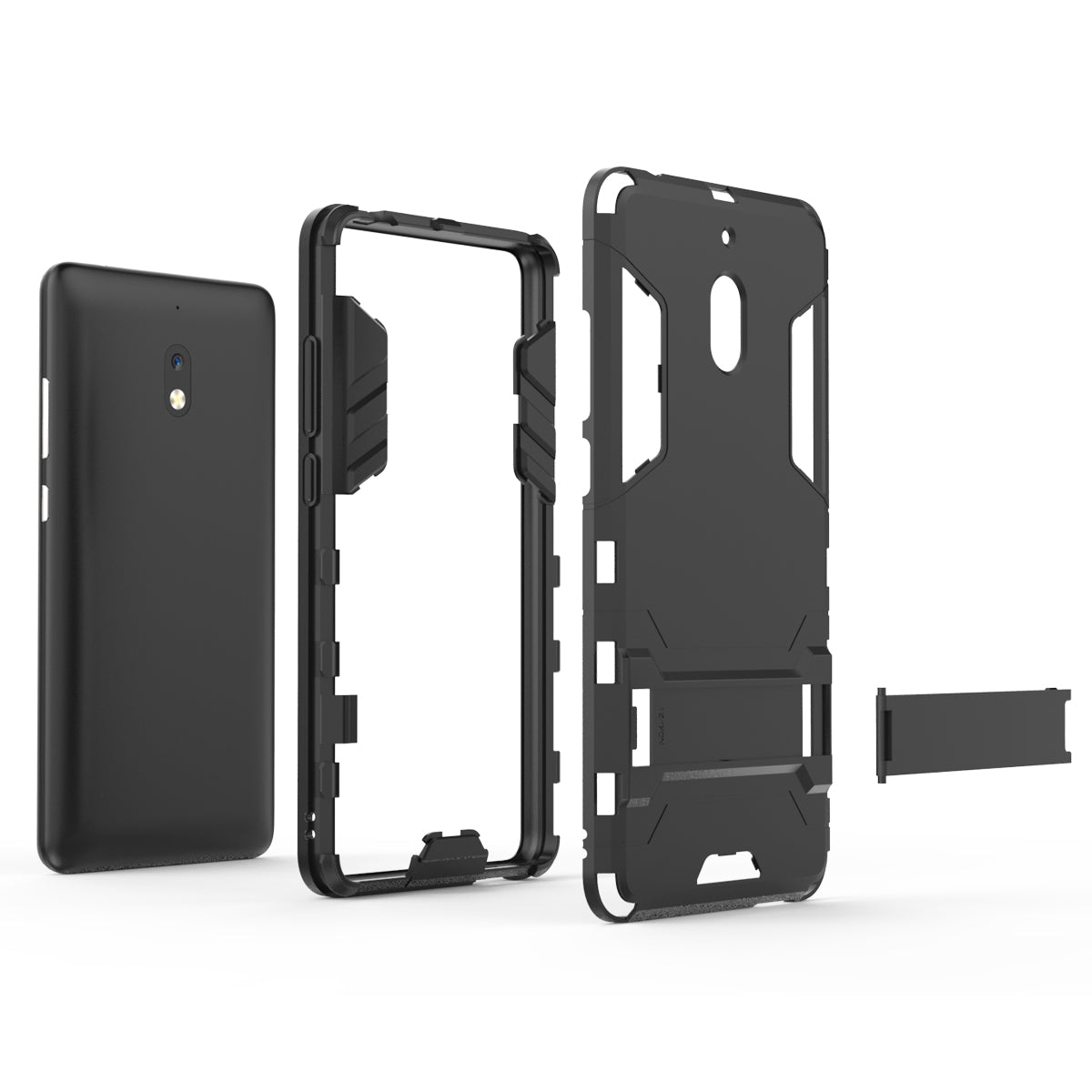 Cool Guard Plastic TPU Hybrid Phone Shell Case with Kickstand for Nokia 2.1