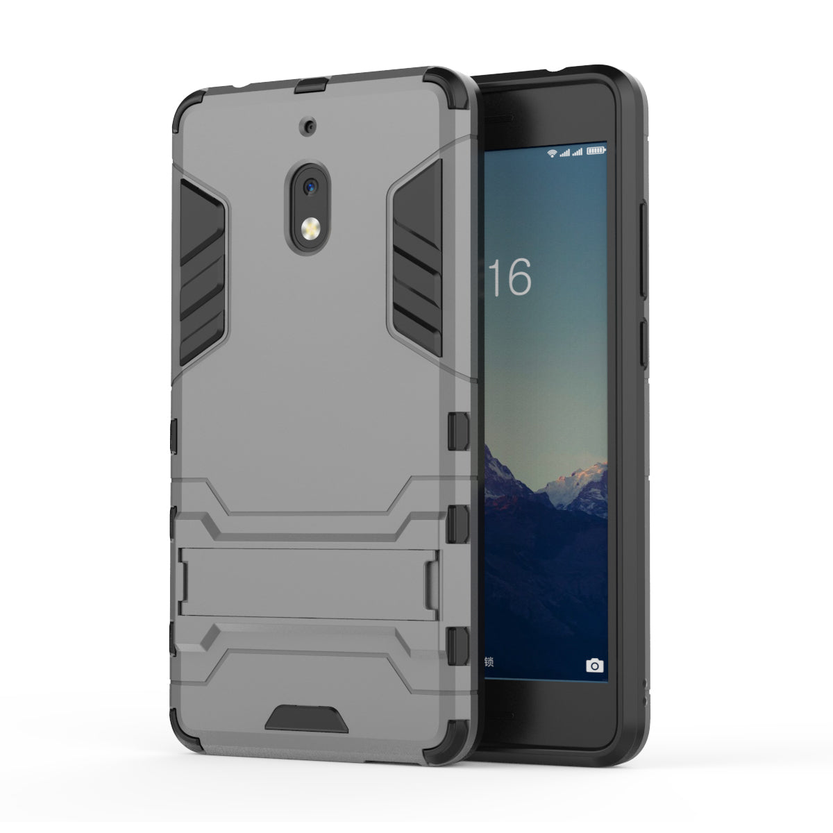 Cool Guard Plastic TPU Hybrid Phone Shell Case with Kickstand for Nokia 2.1