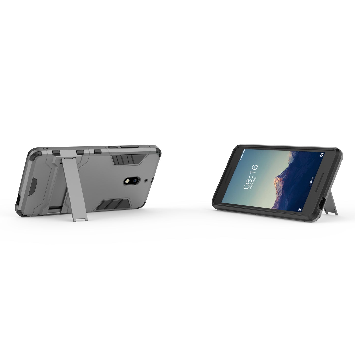 Cool Guard Plastic TPU Hybrid Phone Shell Case with Kickstand for Nokia 2.1