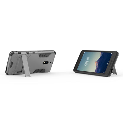 Cool Guard Plastic TPU Hybrid Phone Shell Case with Kickstand for Nokia 2.1
