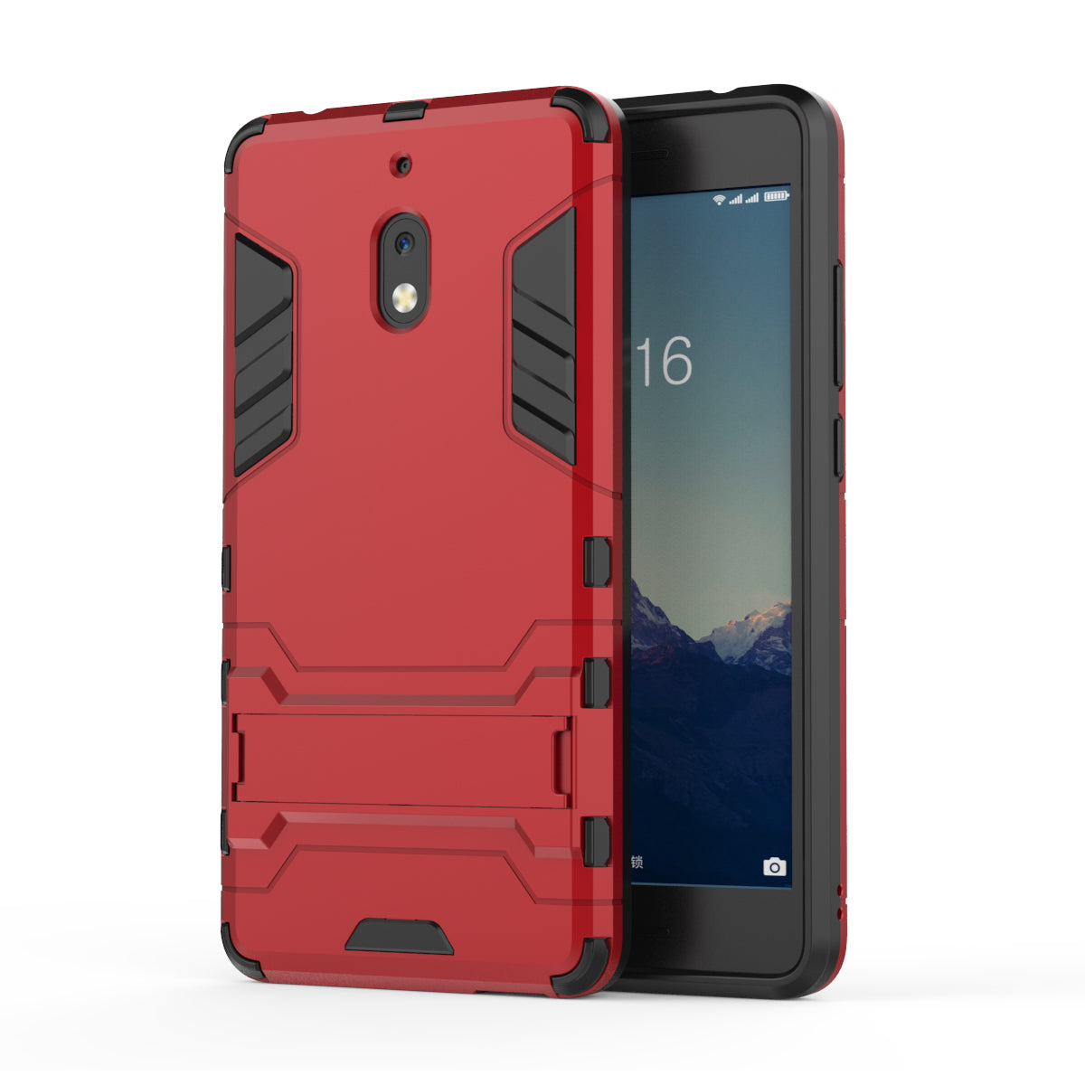 Cool Guard Plastic TPU Hybrid Phone Shell Case with Kickstand for Nokia 2.1