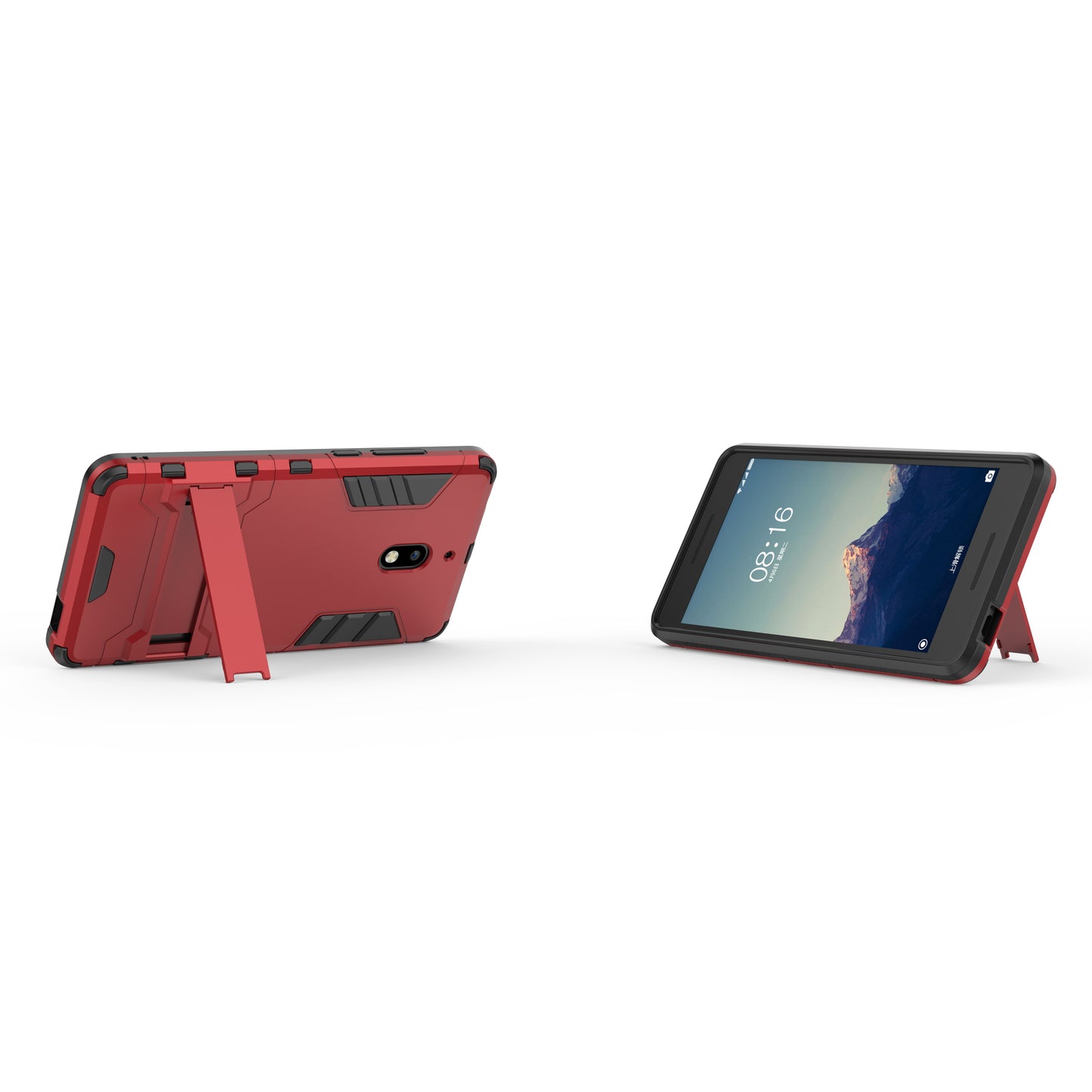 Cool Guard Plastic TPU Hybrid Phone Shell Case with Kickstand for Nokia 2.1