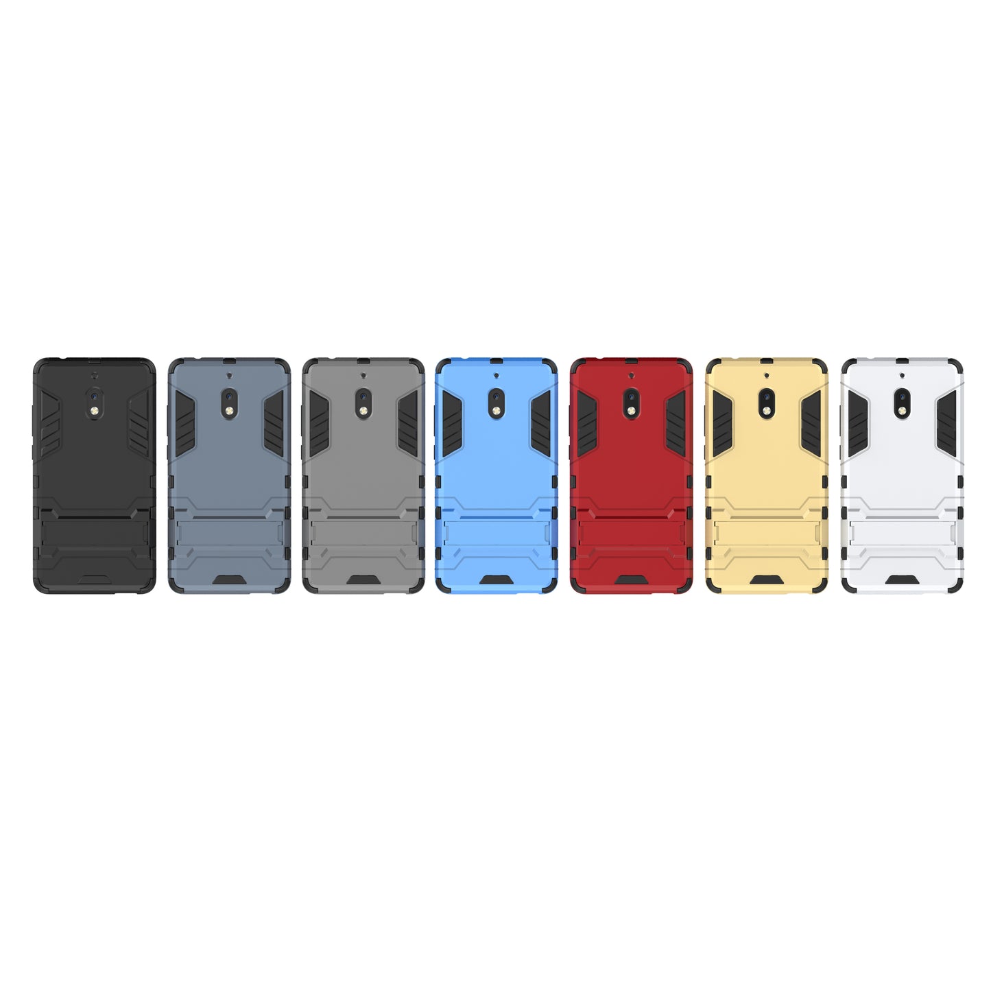 Cool Guard Plastic TPU Hybrid Phone Shell Case with Kickstand for Nokia 2.1