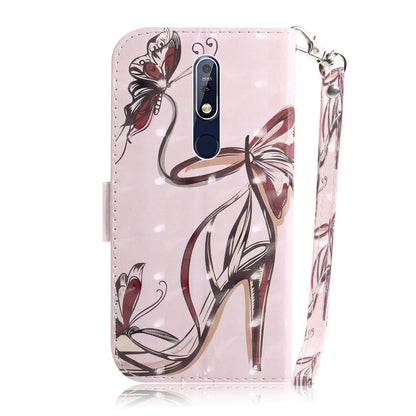 For Nokia 7.1 Patterned Leather Mobile Case [Wallet] [Stand] [Light Spot Decor]
