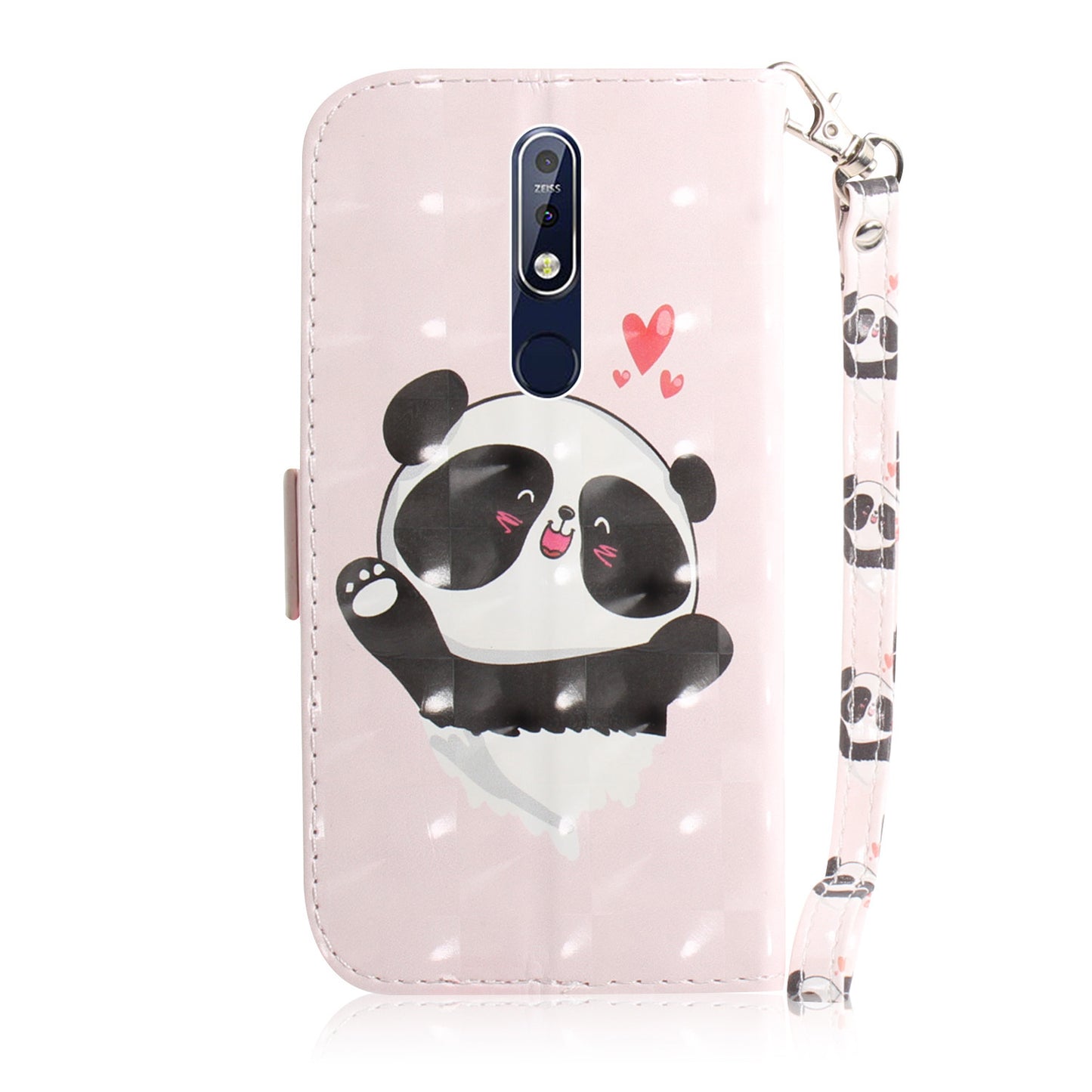 For Nokia 7.1 Patterned Leather Mobile Case [Wallet] [Stand] [Light Spot Decor]