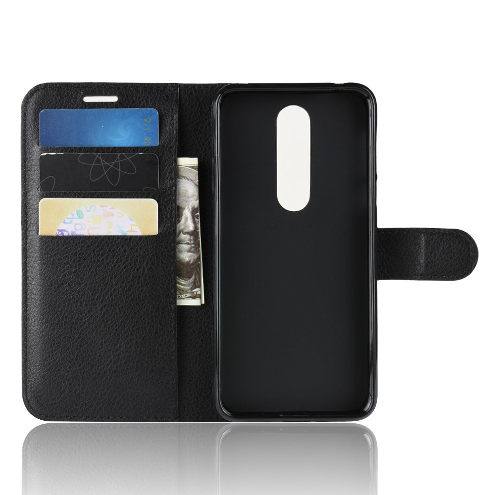 Litchi Skin PU Leather Cell Phone Case for Nokia 7.1