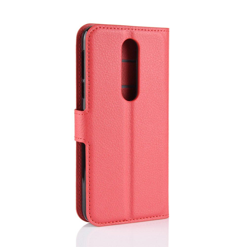 Litchi Skin PU Leather Cell Phone Case for Nokia 7.1