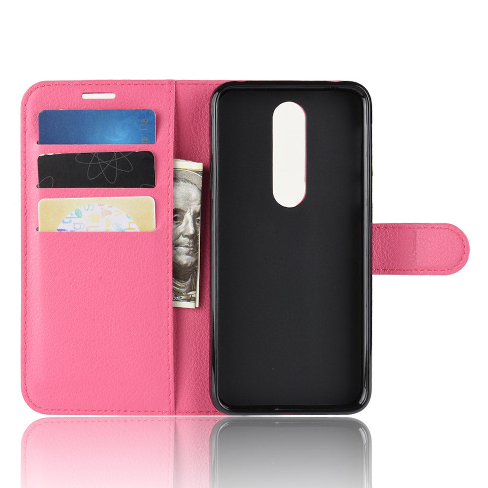 Litchi Skin PU Leather Cell Phone Case for Nokia 7.1