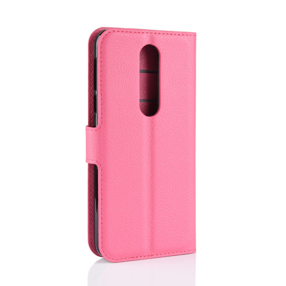 Litchi Skin PU Leather Cell Phone Case for Nokia 7.1