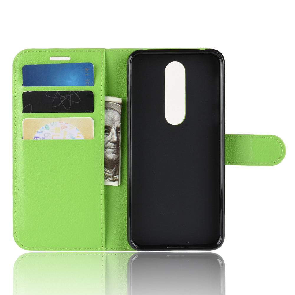 Litchi Skin PU Leather Cell Phone Case for Nokia 7.1