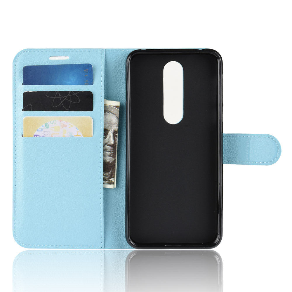 Litchi Skin PU Leather Cell Phone Case for Nokia 7.1