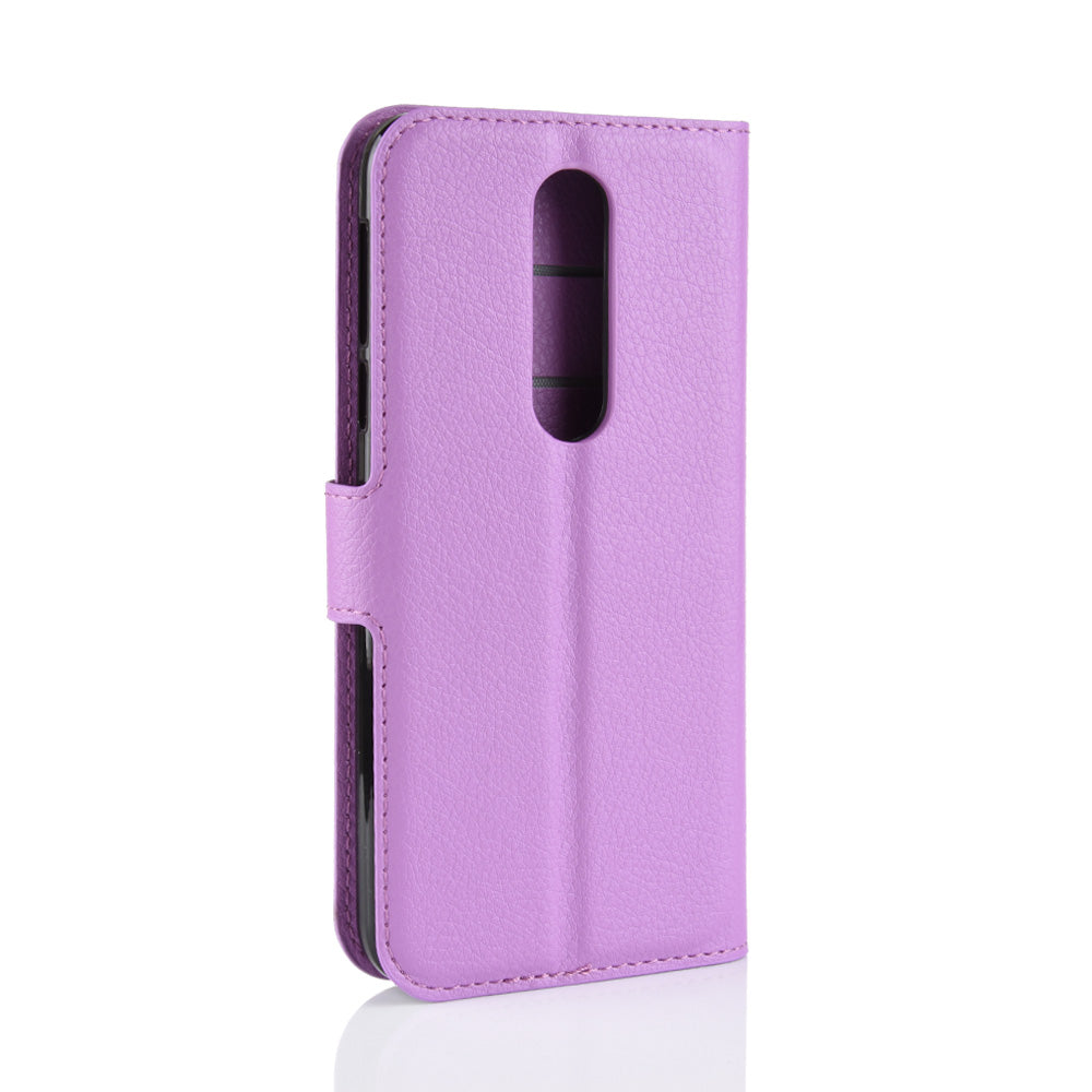 Litchi Skin PU Leather Cell Phone Case for Nokia 7.1