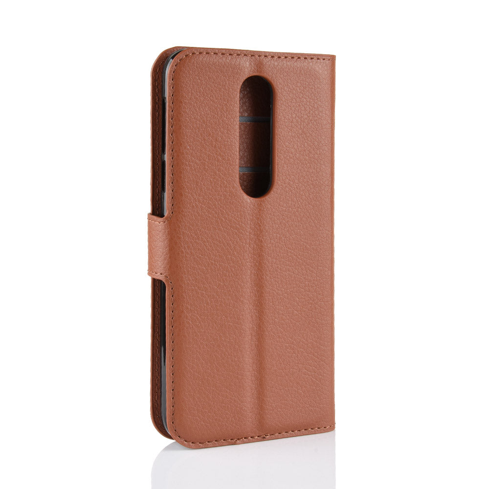 Litchi Skin PU Leather Cell Phone Case for Nokia 7.1