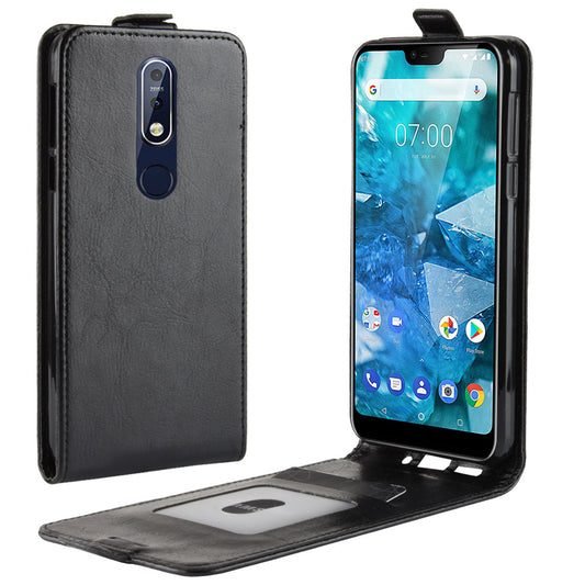 Crazy Horse Vertical Flip Leather Case with Card Slot for Nokia 7.1
